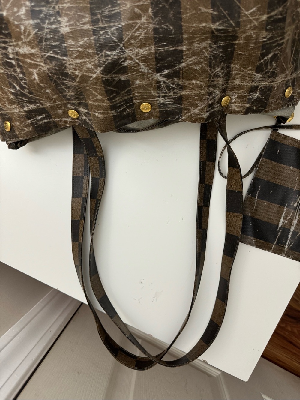 Authentic Vintage Fendi Pequin Tote Bag 43325960059 Made In Italy - Picture 6 of 16